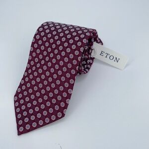 Eton Tie Mens One Size Multi Patterned Silk Classic Fit Necktie England Made NWT
